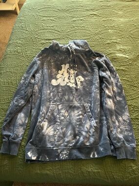 Tie-Dye Pullover Hoodie - Blue Gray